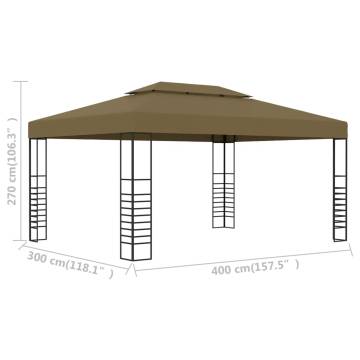  Gazebo 3x4 m Taupe 180 gm²