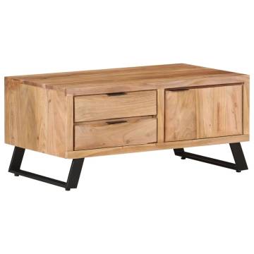  Coffee Table 90x50x40 cm Solid Acacia Wood with Live Edges