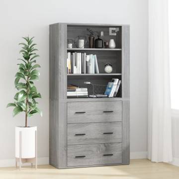  Highboard Grey Sonoma Engineered Wood