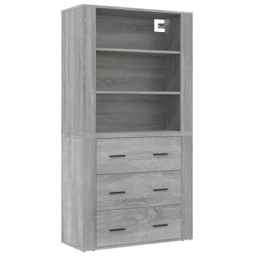  Highboard Grey Sonoma Engineered Wood