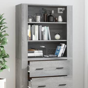  Highboard Grey Sonoma Engineered Wood