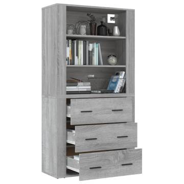  Highboard Grey Sonoma Engineered Wood