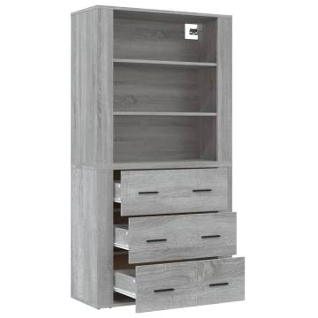  Highboard Grey Sonoma Engineered Wood