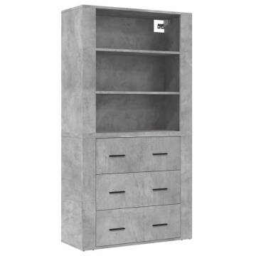  Highboard Concrete Grey Engineered Wood