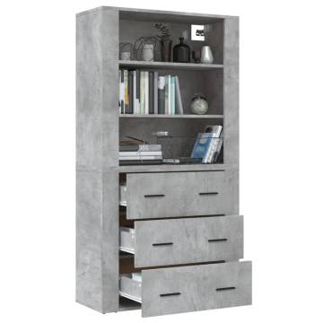  Highboard Concrete Grey Engineered Wood