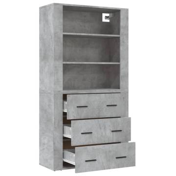  Highboard Concrete Grey Engineered Wood