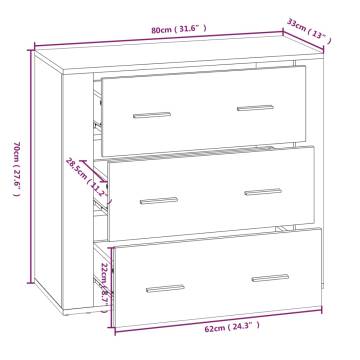  Highboard Concrete Grey Engineered Wood