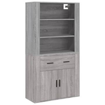  Highboard Grey Sonoma Engineered Wood