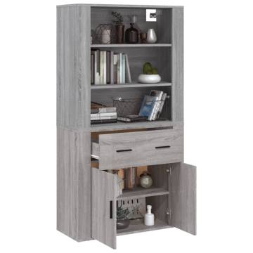  Highboard Grey Sonoma Engineered Wood