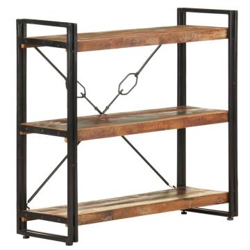  3-Tier Bookcase 90x30x80 cm Solid Reclaimed Wood