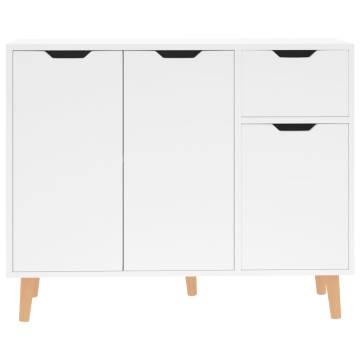  Sideboard High Gloss White 90x30x72 cm Engineered Wood