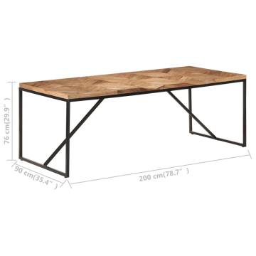  Dining Table 200x90x76 cm Solid Acacia and Mango Wood