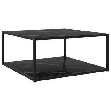  Coffee Table Black 80x80x35 cm Tempered Glass