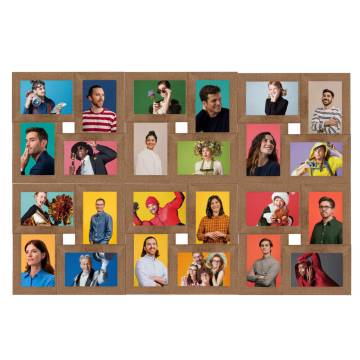  Collage Photo Frame for 24x(13x18 cm) Picture Light Brown MDF