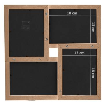  Collage Photo Frame for 24x(13x18 cm) Picture Light Brown MDF