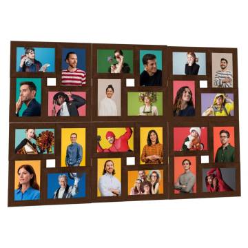  Collage Photo Frame for 24x(13x18 cm) Picture Dark Brown MDF