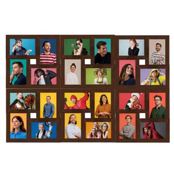  Collage Photo Frame for 24x(13x18 cm) Picture Dark Brown MDF