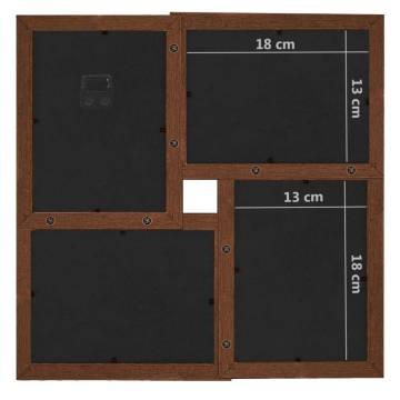  Collage Photo Frame for 24x(13x18 cm) Picture Dark Brown MDF