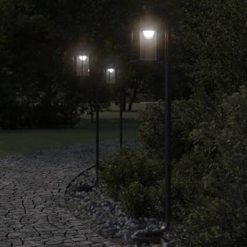  Outdoor Floor Lamps 3pcs Black 100 cm Stainless Steel