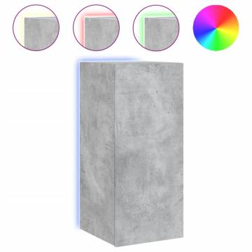 TV Wall Cabinets with LED Lights 2 pcs Concrete Grey 30.5x35x70 cm