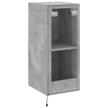 TV Wall Cabinets with LED Lights 2 pcs Concrete Grey 30.5x35x70 cm