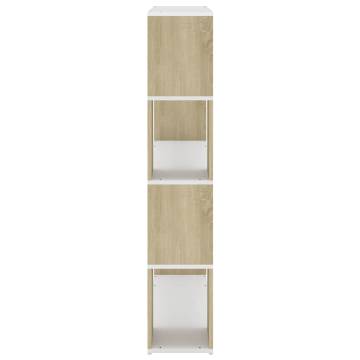  Book Cabinet Room Divider White and Sonoma Oak 100x24x124 cm