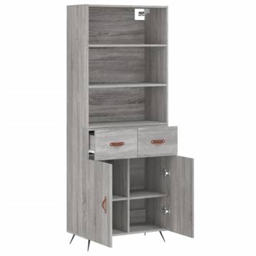  Highboard Grey Sonoma 69.5x34x180 cm Engineered Wood