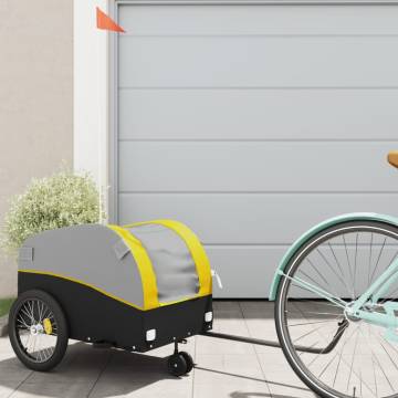  Bike Trailer Black and Yellow 30 kg Iron