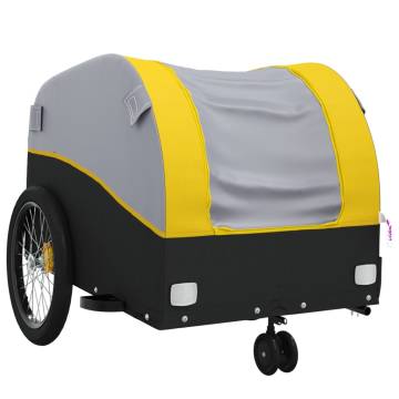  Bike Trailer Black and Yellow 30 kg Iron