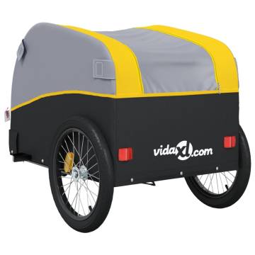  Bike Trailer Black and Yellow 30 kg Iron