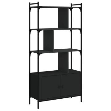  Bookcase with Doors Black76.5x30x154.5 cm Engineered Wood