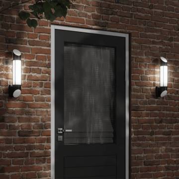  Outdoor Wall Lights 2pcs Black Stainless Steel