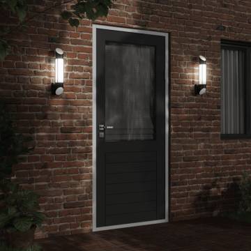  Outdoor Wall Lights 2pcs Black Stainless Steel