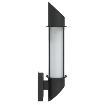  Outdoor Wall Lights 2pcs Black Stainless Steel