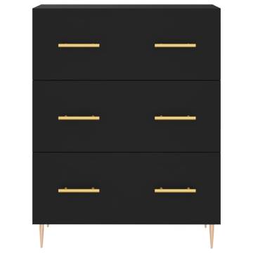  Highboard Black 69.5x34x180 cm Engineered Wood