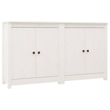 Sideboards 2 pcs White 70x35x80 cm Solid Wood Pine