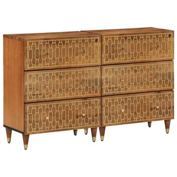  Side Cabinets 2 pcs 60x33x75 cm Solid Wood Mango