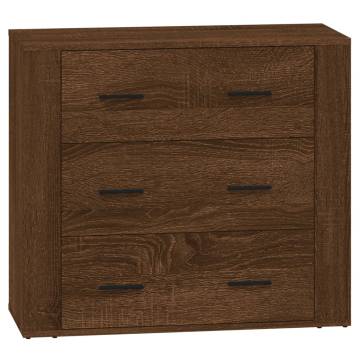  Sideboards 2 pcs Brown Oak Engineered Wood