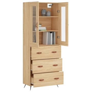  Highboard Sonoma Oak 69.5x34x180 cm Engineered Wood