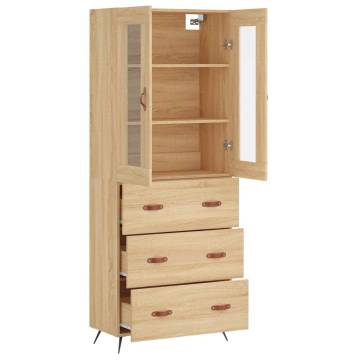  Highboard Sonoma Oak 69.5x34x180 cm Engineered Wood