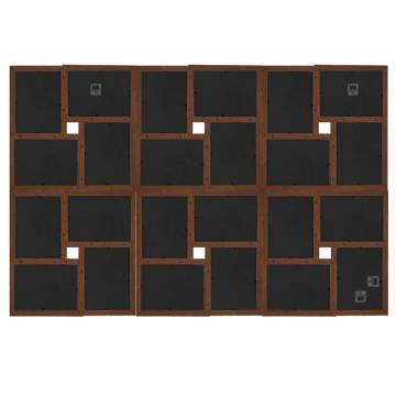  Collage Photo Frame for 24x(10x15 cm) Picture Dark Brown MDF