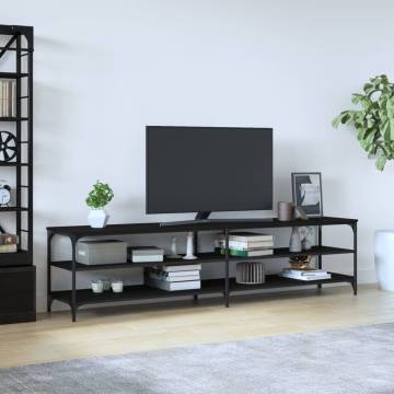  TV Cabinet Black 200x30x50 cm Engineered Wood and Metal