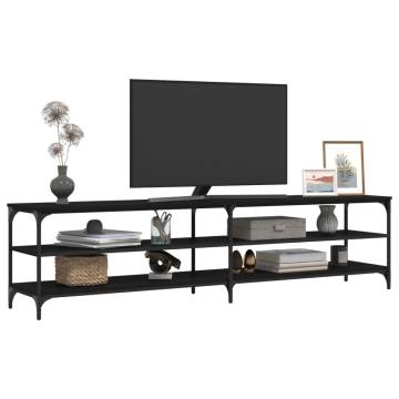  TV Cabinet Black 200x30x50 cm Engineered Wood and Metal