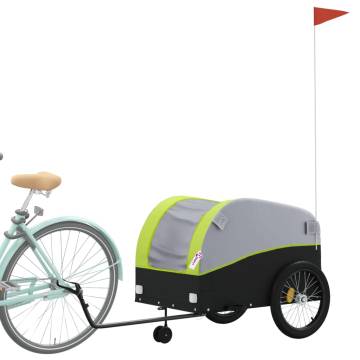  Bike Trailer Black and Green 45 kg Iron