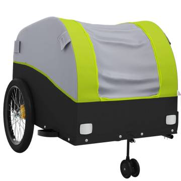  Bike Trailer Black and Green 45 kg Iron