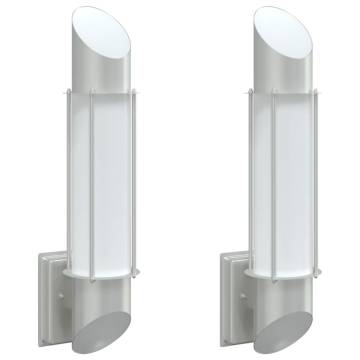  Outdoor Wall Lights 2pcs Silver Stainless Steel