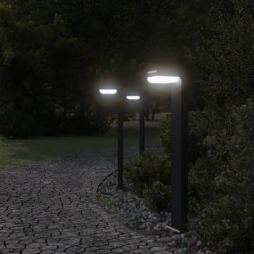  Outdoor Floor Lamps 3pcs Black 80 cm Die-cast Aluminium