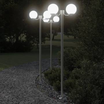  Outdoor Floor Lamps 3pcs Silver 215 cm Stainless Steel