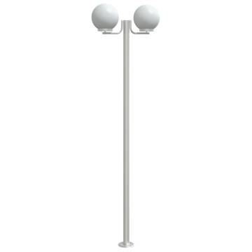  Outdoor Floor Lamps 3pcs Silver 215 cm Stainless Steel