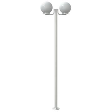  Outdoor Floor Lamps 3pcs Silver 215 cm Stainless Steel